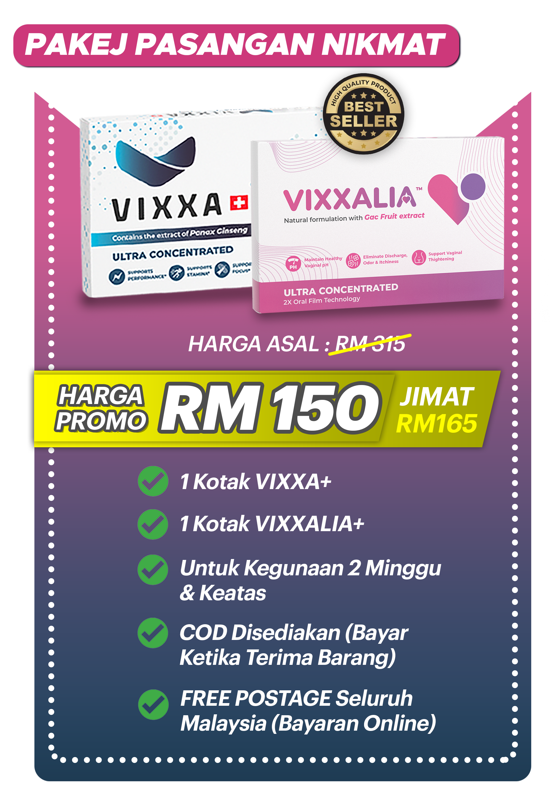 Pakej Pasangan Nikmat (1 Vixxa 1 Vixxalia  )